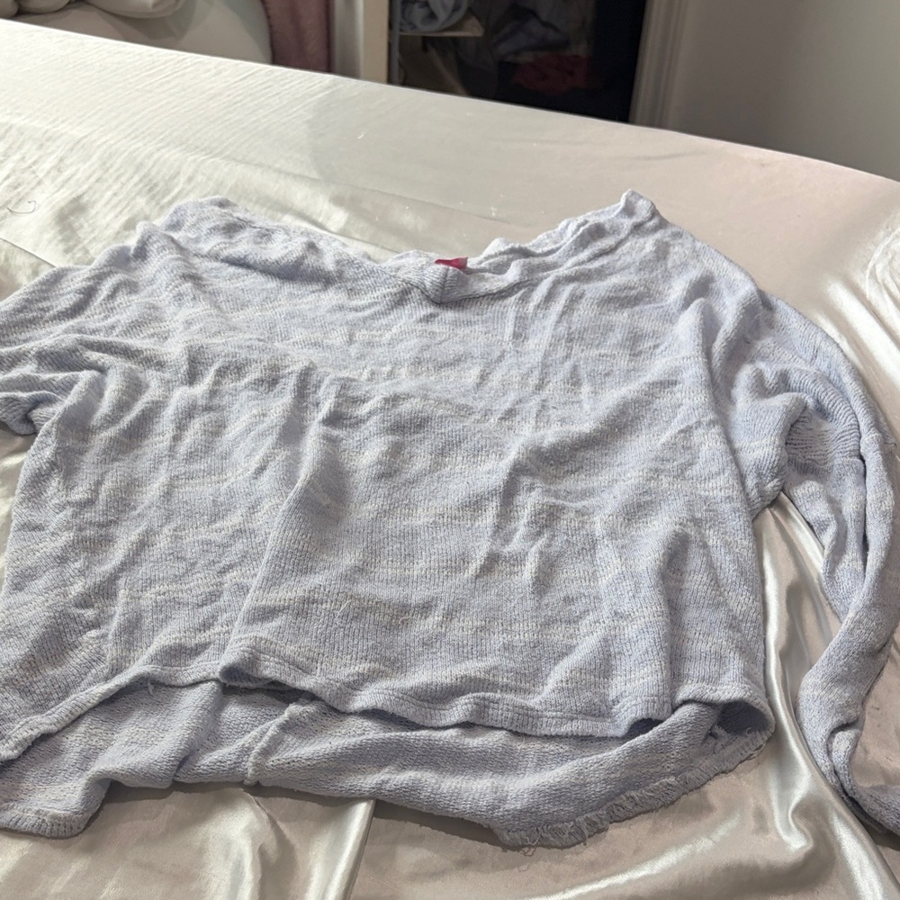 Pink Lily Light Gray V-Neck Sweater